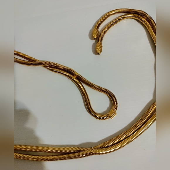 Christian Dior Vintage Gold Metal Tassel Belt Signed main image 7